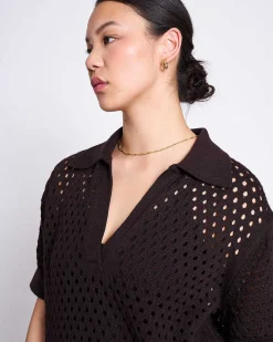 Ajour T-Shirt Gills Espresso Gots