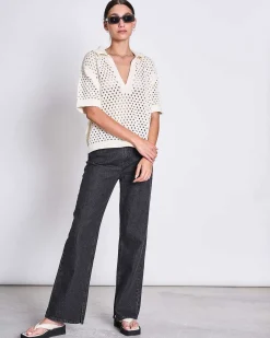 Ajour T-Shirt Gills Offwhite Gots