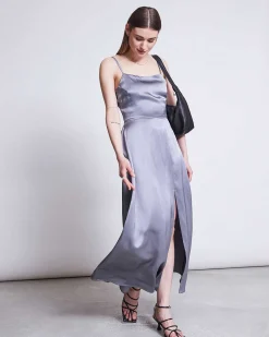 Bow Dress Ellara Blue Silver