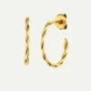 Dear Darling Berlin Twisted Hoop Earrings Gold