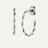 Dear Darling Berlin Twisted Hoop Earrings Silver
