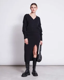 Knit Skirt Cero Black Gots