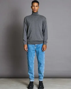 Knit Turtleneck Thames Dark Grey For Men Gots