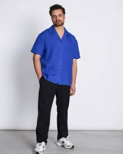 Linen Shirt Gent Blue For Men