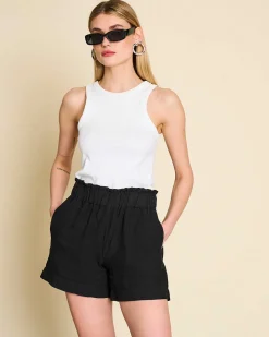 Linen Shorts Tournai Black