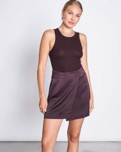 Lyocell Rib Tank Top Porto Espresso