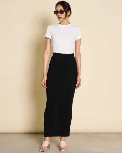 Midi Knit Skirt Ebba Black Gots