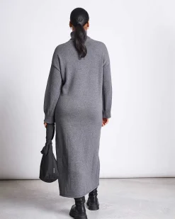 Midi Strickkleid Inari Dark Grey Gots