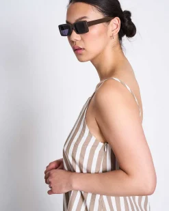 Mini Dress Alloa Camel Striped