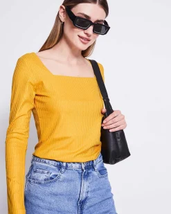 Square Neck Longsleeve Fria Mustard