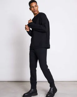 Sweatshirt Toulon Rib Black For Men