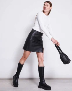 The Vegan Coated Skirt Black