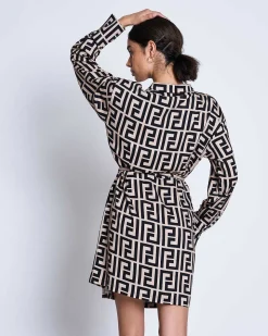 Wrap Dress Ofelia Meander Print