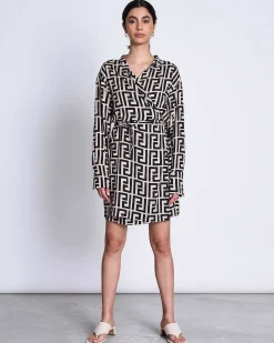 Wrap Dress Ofelia Meander Print